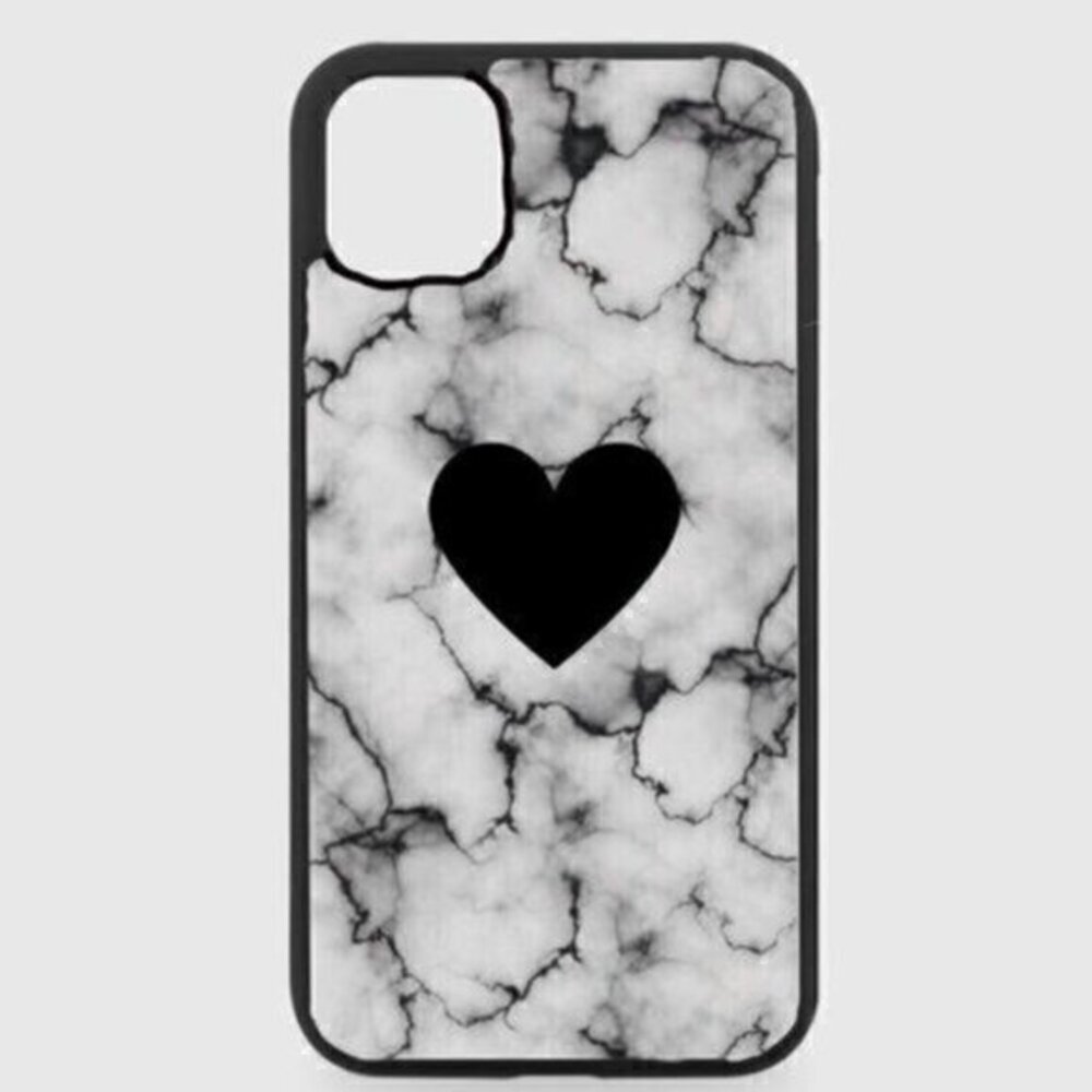 GRAY Marble Heart Phone Case